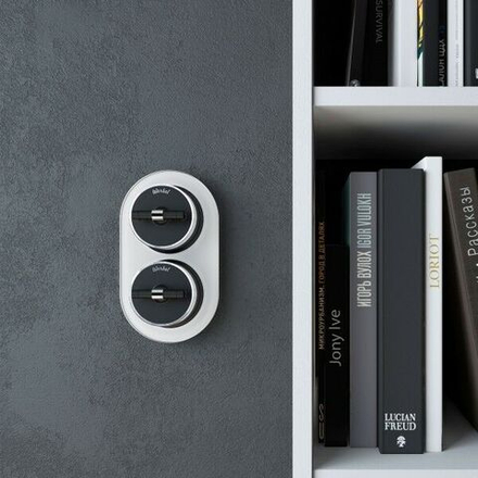 Выключатель на 4 положения двухклавишный Vintage (черный матовый/хром)