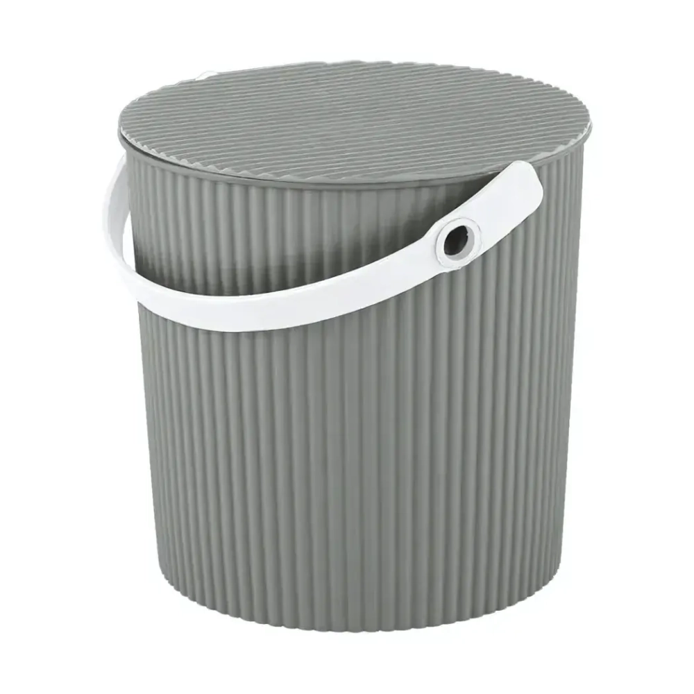 Ведро с крышкой Универсал 10 л серый 285х635