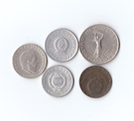 Набор монет. Венгрия 5 шт. 1949-76 гг. 1,2,5,10 форинтов. XF-UNC