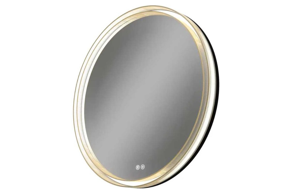 Зеркало Teymi Lina Romantic Black D80 LED подсветка, сенсор, антипар T20134