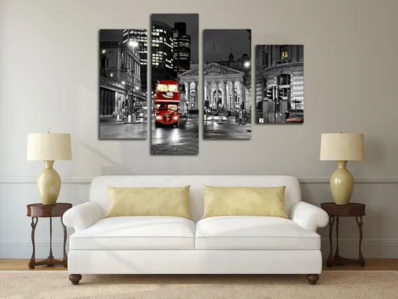Модульная картина "Черно-белый лондон"