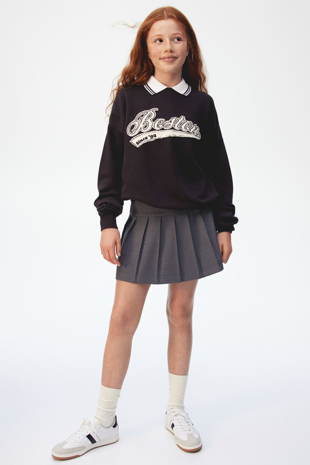 H&M Плиссированная юбка, темно-серый