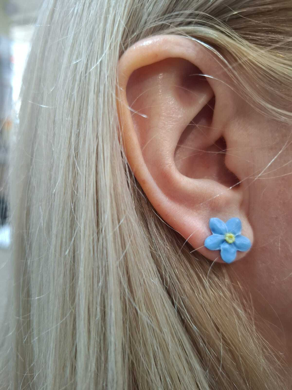 Серьги-пуссеты Ромашки