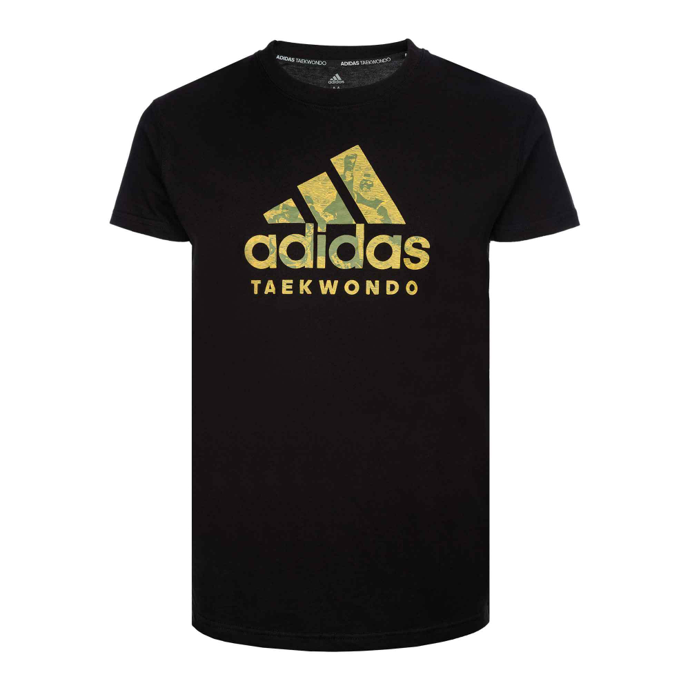 Футболка Adidas Badge Of Sport T-Shirt Taekwondo черно-золотая