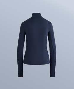 Oysho Термофутболка с застёжкой-молнией на половину длины, синий