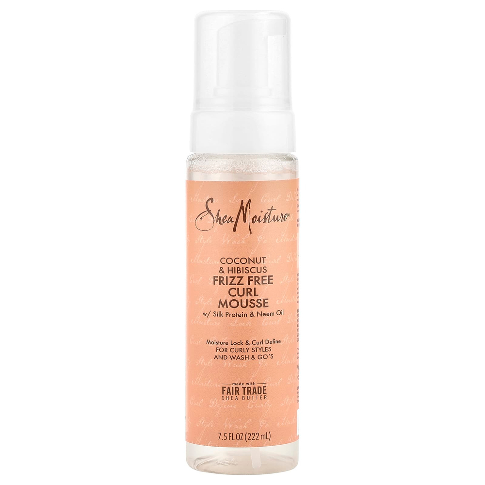 SheaMoisture, разглаживающий мусс для вьющихся волос, кокос и гибискус, 222 мл (7,5 жидк. унций)
