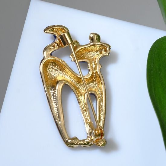 Брошь "Кошка", цвет  золото