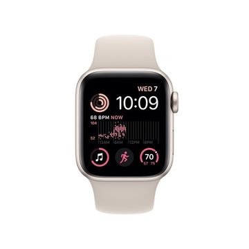 Apple Watch SE 2022, 44 мм, корпус из алюминия цвета «сияющая звезда», спортивный ремешок цвета «сияющая звезда»