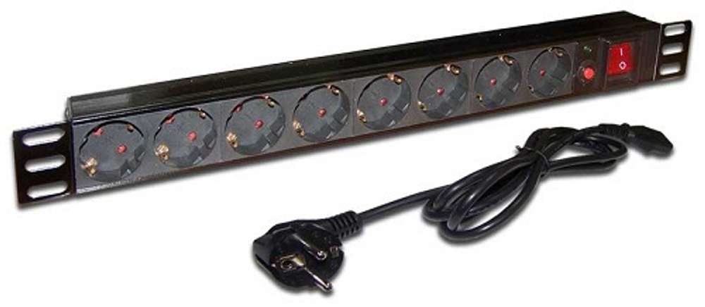 Блок розеток 19", 8 розеток TWT TWT-PDU19-10A8P-1.8