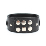 Черный кожаный ошейник с короткими шипами (Цвет: черный)