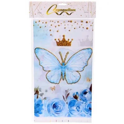 Скатерть «Бабочка принцесса» 108*180 см, пвх, Голубой