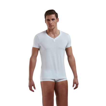 Мужская футболка белая с v-образным вырезом Doreanse 2860