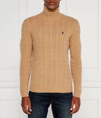 Хлопковый гольф POLO RALPH LAUREN - светло-коричневый(710876836)