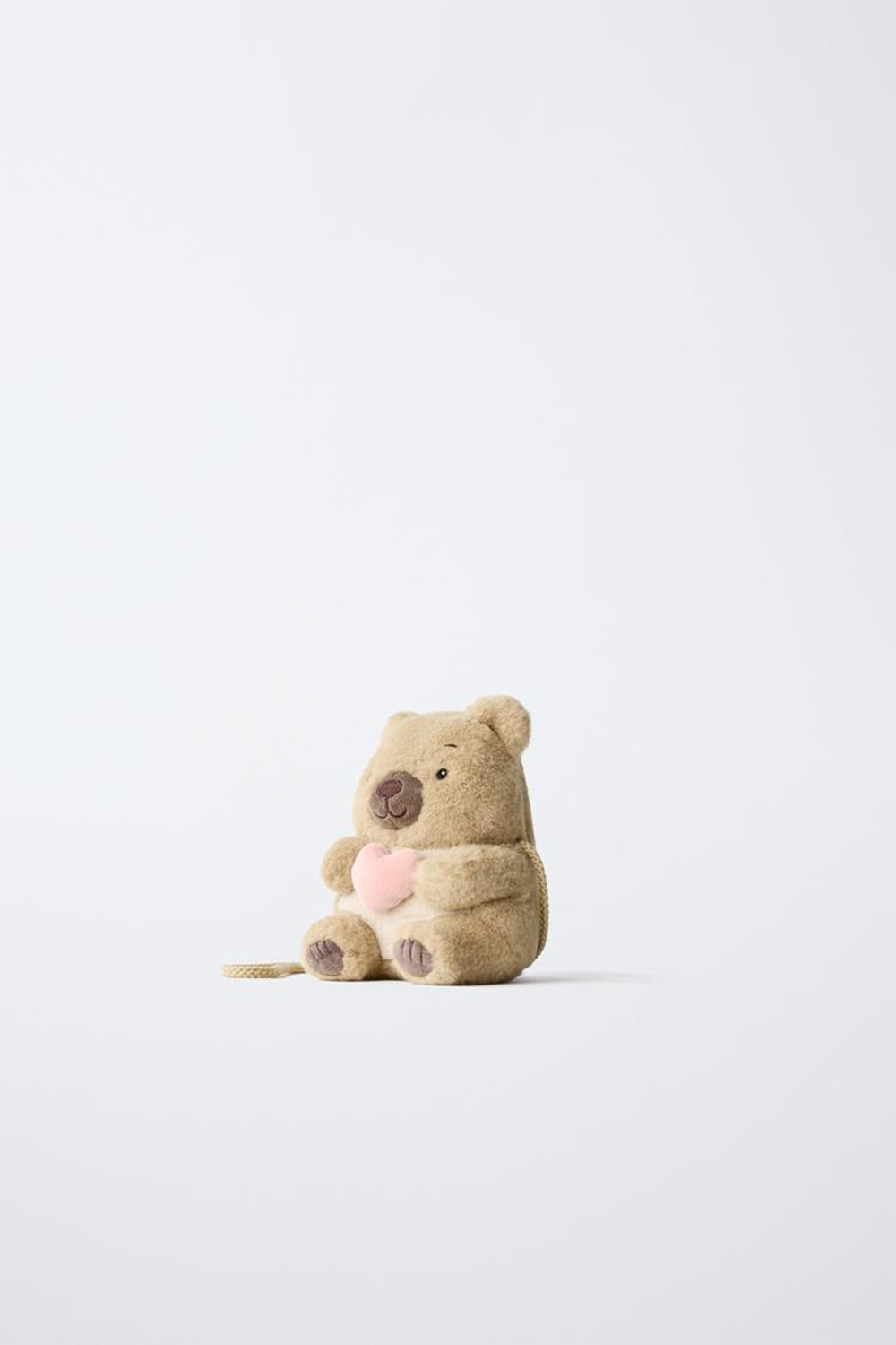 ZARA СУМКА-МЕДВЕЖОНОК В ФОРМЕ СЕРДЦА, БЕЖЕВО-КОРИЧНЕВЫЙ