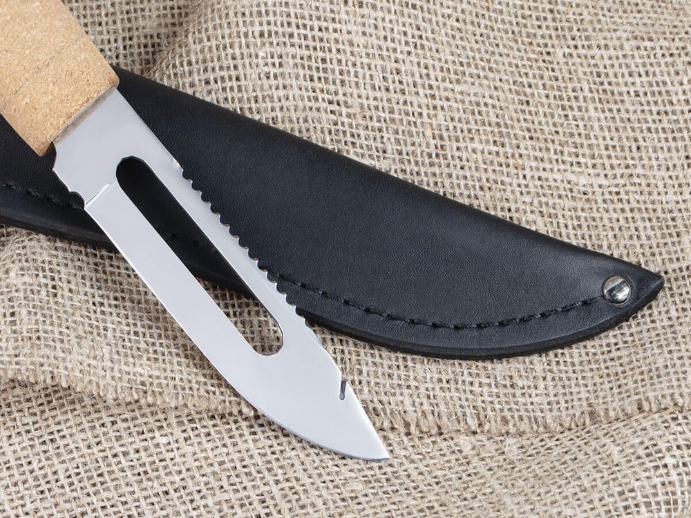 Рыбацкий нож "Поплавок", сталь 65х13, рукоять пробковое дерево