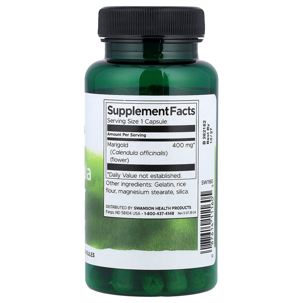 Swanson, Цветки календулы, 400 мг, 60 капсул
