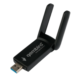 Сетевой адаптер WiFi Gembird Сетевой адаптер WiFi+Bluetooth 1.3 Гбит, двухдиап. с антеннами, USB,802.11b / a / g / c / ac,RTL8822 (WNP-UA-020)