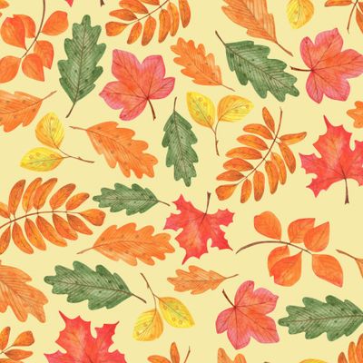 акварельные осенние листья 3