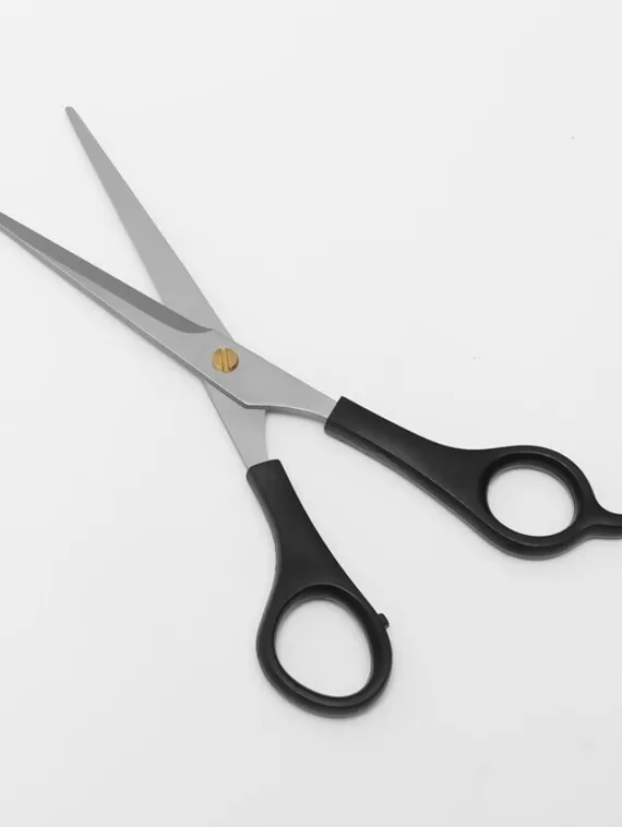 Ножницы парикмахерские с упором, лезвие — 7 см, цвет чёрный