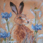 Декоративный гобеленовый чехол для интерьерной подушки Василек 38*38