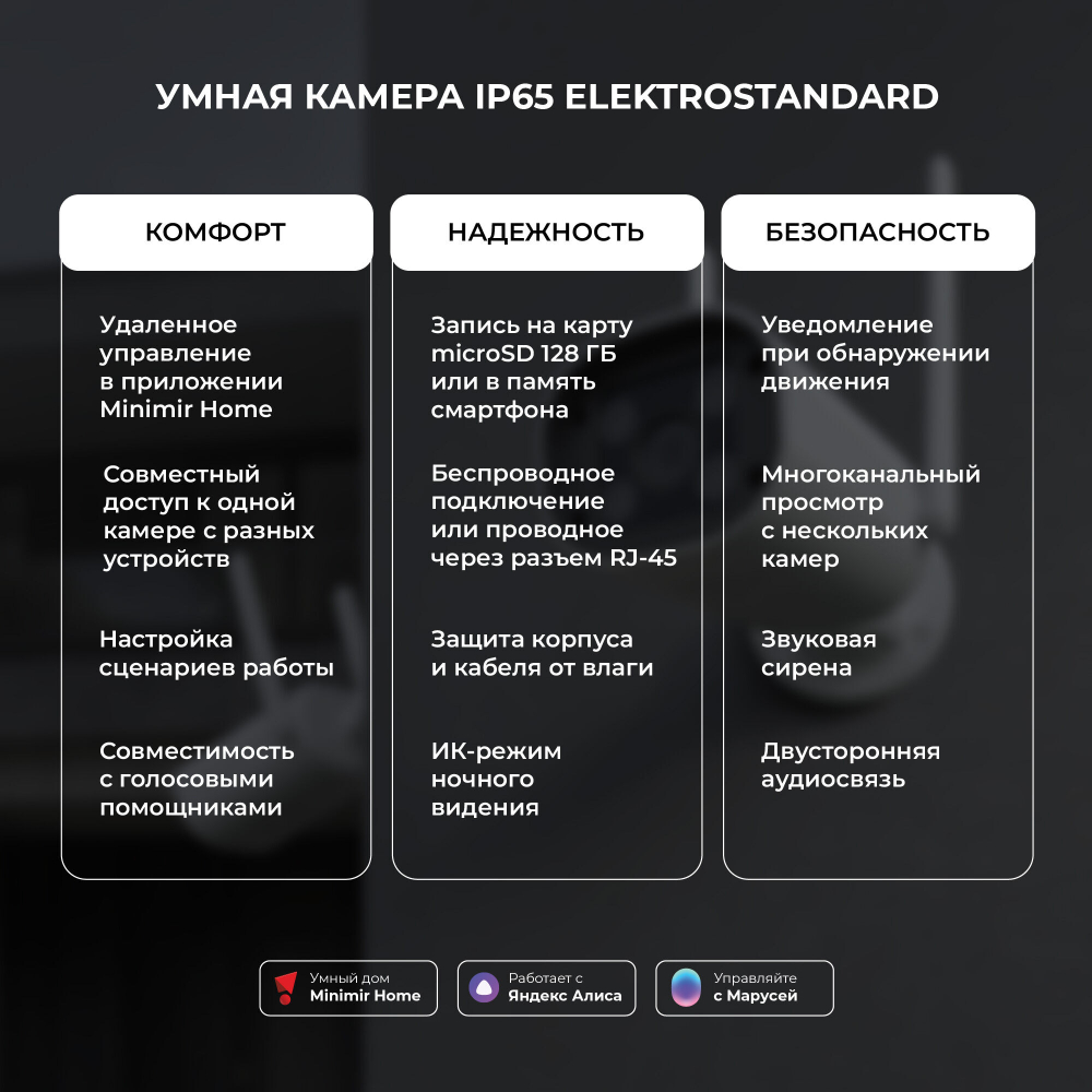 Умная видеокамера IP65 Elektrostandard 76500/01