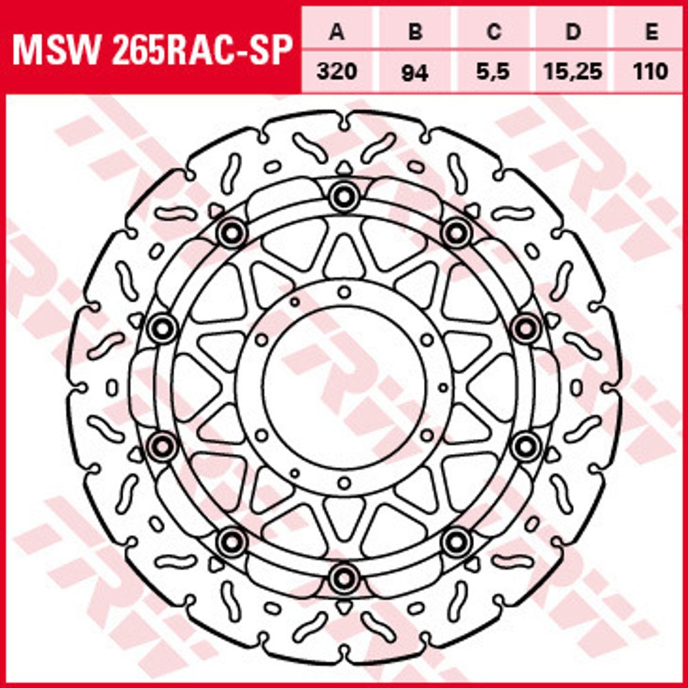 Диск тормозной TRW MSW265RAC