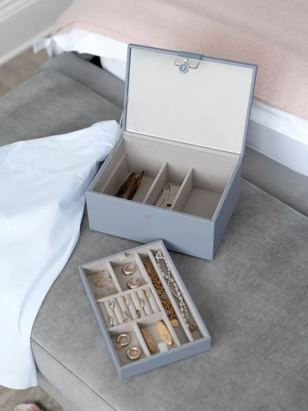 Органайзер для украшений Stackers Luxury Classic Box (Grey) (светло-голубой / Blue)