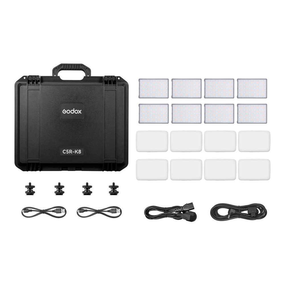 Комплект светодиодных осветителей Godox Knowled C5R-K8 с зарядным кейсом