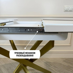 Стол круглый стеклянный "Белый глянец"