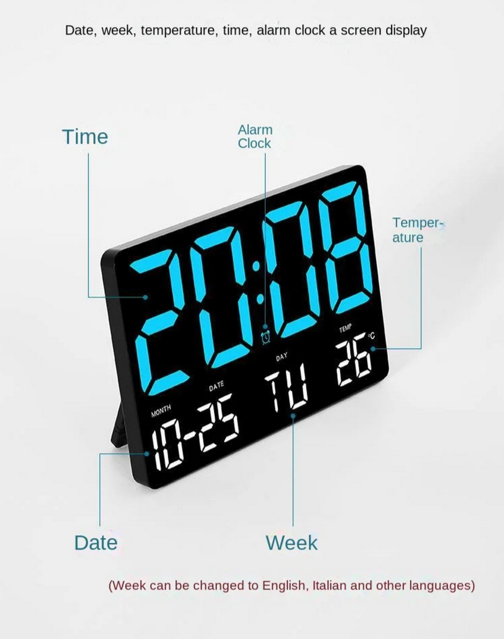 Часы настенные LED MIRROR GH0717L Blue&White