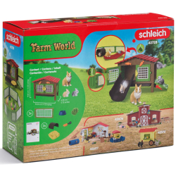 Schleich S 42728 — Клетка для кроликов с семьёй кроликов породы Львиная голова — фото 3