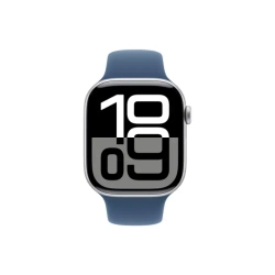 Apple Watch Series 10, 42 мм, cеребристый алюминий, спортивный ремешок цвета "Denim"