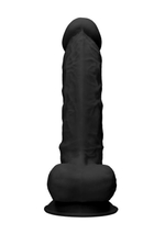 Черный фаллоимитатор Realistic Cock With Scrotum - 22,8 см.