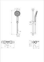Смеситель для ванны с душевым гарнитуром и термостатом WONZON & WOGHAND Plate, Черный матовый (WW-C2017-A-MB)
