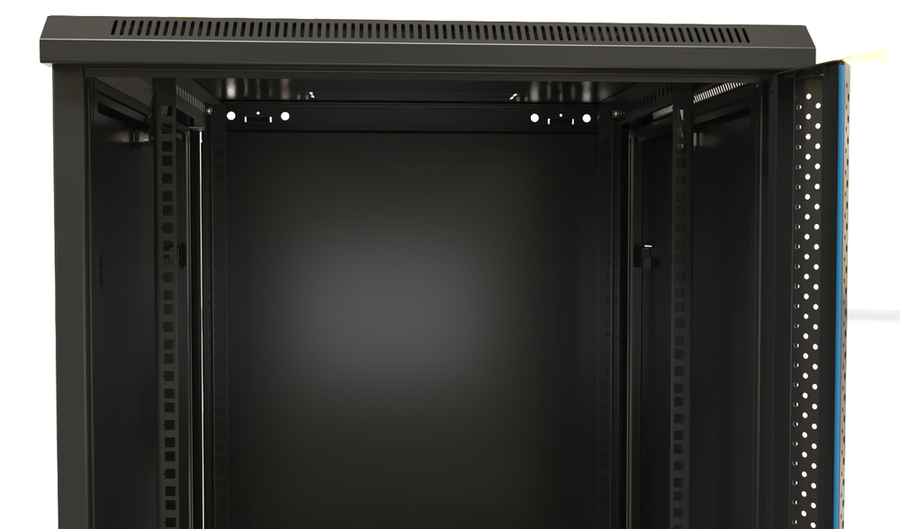 Шкаф настенный 19", 22U Hyperline TWB-FC-2266-SR-RAL9004