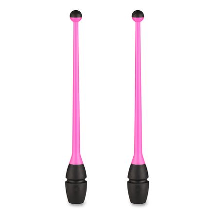 Булавы для худ. гимнастики INDIGO, IN018-PB, 41 см, пластик, каучук, в компл. 2шт, розово-черный