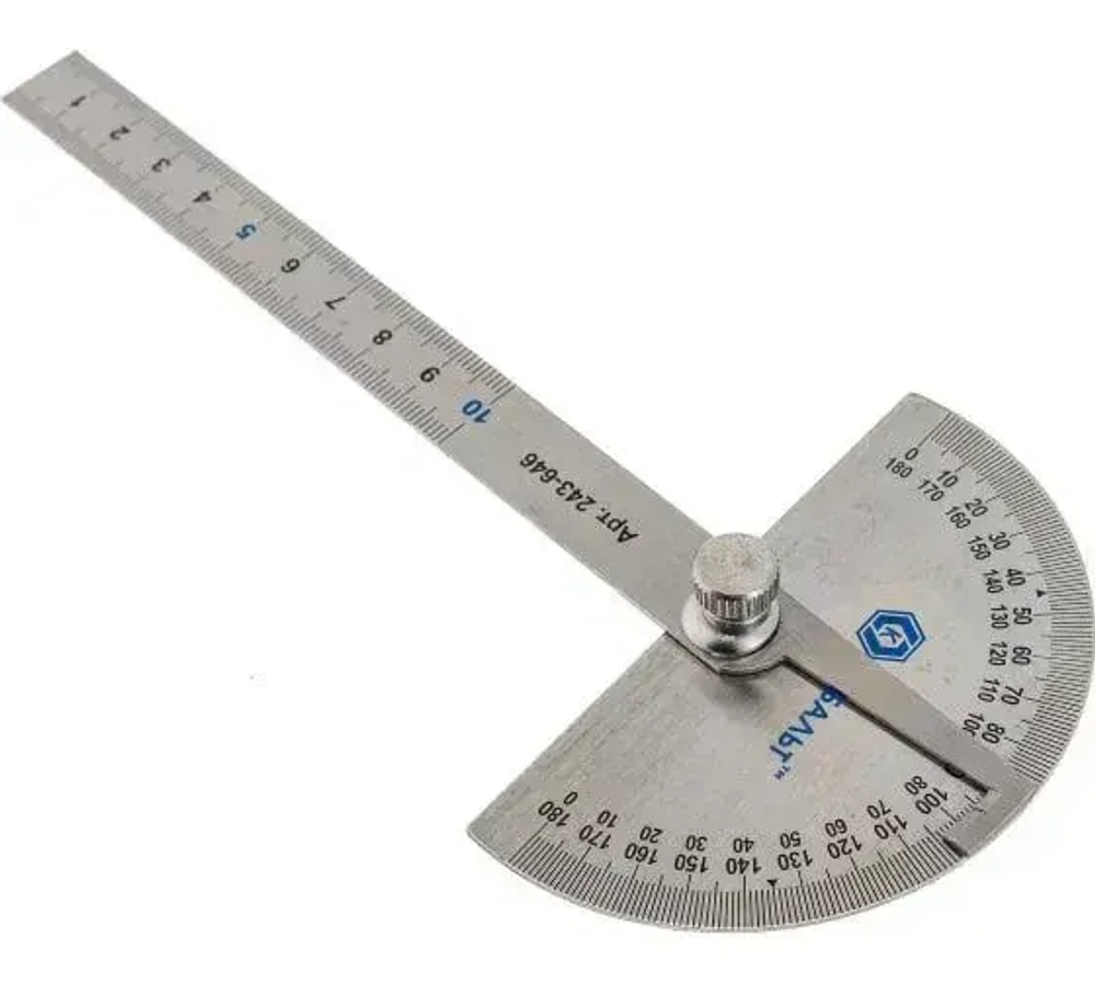Угломер переставной КОБАЛЬТ с транспортиром, 150 мм