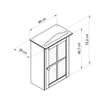 Шкаф навесной, 48х28х73, Лена, для кухни и в ванную, 1 дверь, из массива дерева, в натуральной отделке, Dipriz
