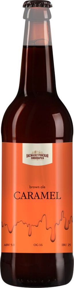 Пиво Василеостровское Браун Эль Карамальный Сироп / Brown Ale Caramel Syrup 0.5л - 12шт