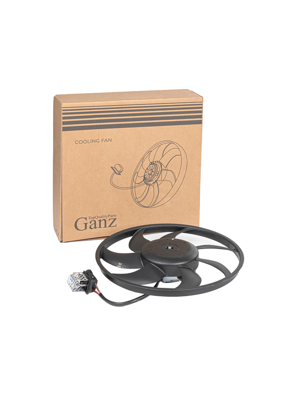 Вентилятор радиатора (без кожуха) с резистором OPEL Astra G Van/Caravan/CC 98- GANZ GIC06518