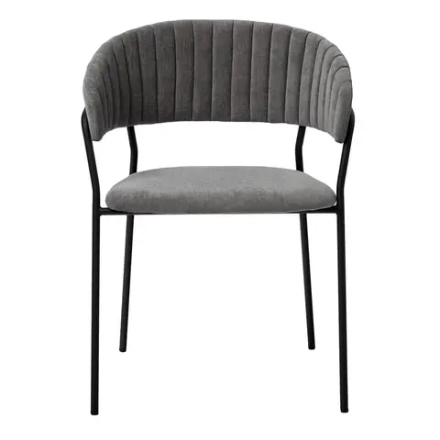 Стул Bradex Home Turin серый вельвет с чёрными ножками