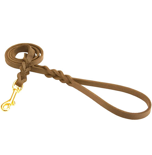 Узкий кожаный поводок для собак "GOOD SPIRITS" Коричневый