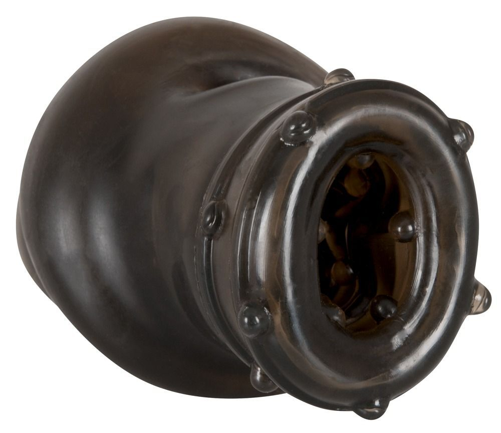 Насадка на пенис Rebel smoke с рёбрышками и отверстием под мошонку (Цвет: дымчатый)