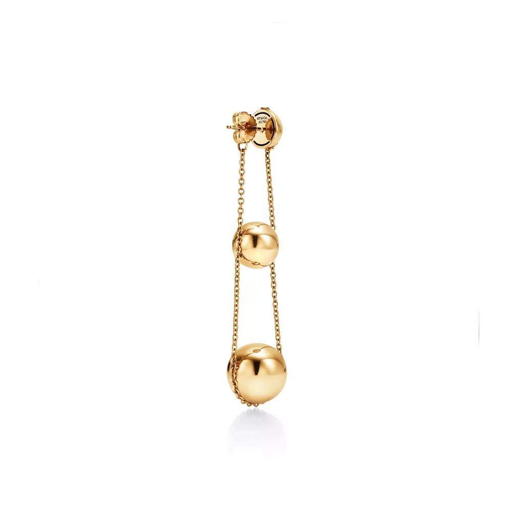 Серьги из жёлтого золота 18k,Tiffany 💠Hard Wear Triple drop