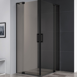 Душевой уголок Cezares Slider 80x80 SLIDER-A-2-70/80-BR-NERO профиль Черный матовый стекло бронзовое