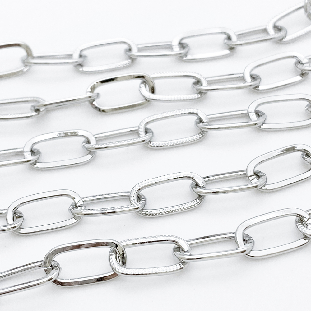 Цепочка, цвет серебро, размер звена 6,5*13 мм, цена за 50 см