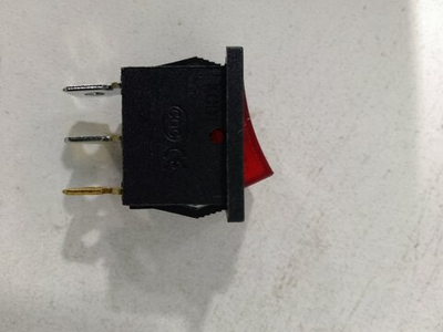 Выключатель клавишный 250V черный корпус красная клавиша 2 положения 1з ON-OFF TDM YL-211-02