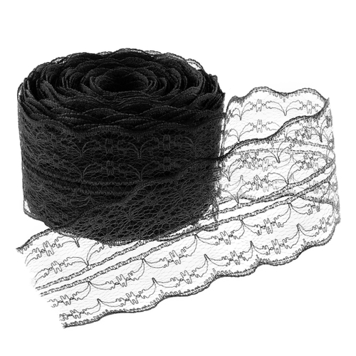 Лента Тонкое Кружево, Черный 3 см К