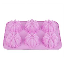 Форма силиконовая для выпечки 6 ячеек "Цветочный карнавал" 26*16,5см в ассортименте