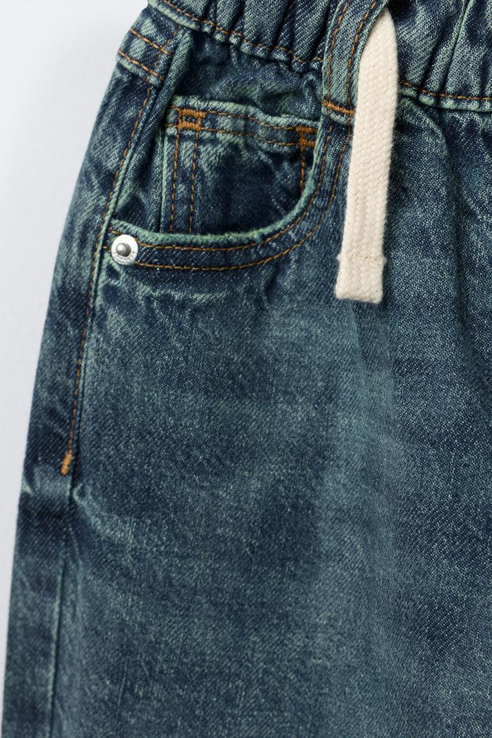 ZARA ДЖИНСЫ BALLOON С ЭФФЕКТОМ ПОТЕРТОСТИ, СИНИЙ